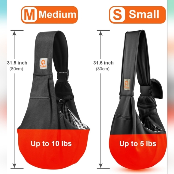 Tomkas Small Dog Sling Carrier - Adjustable Strap Zip Pocket Reversible |NWOT - Picture 6 of 9